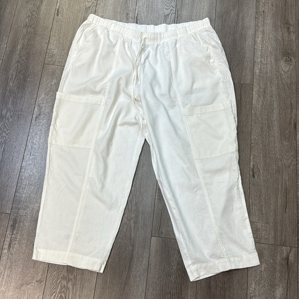 Universal Thread Goods Co. plus size white linen pants with pockets size 2X